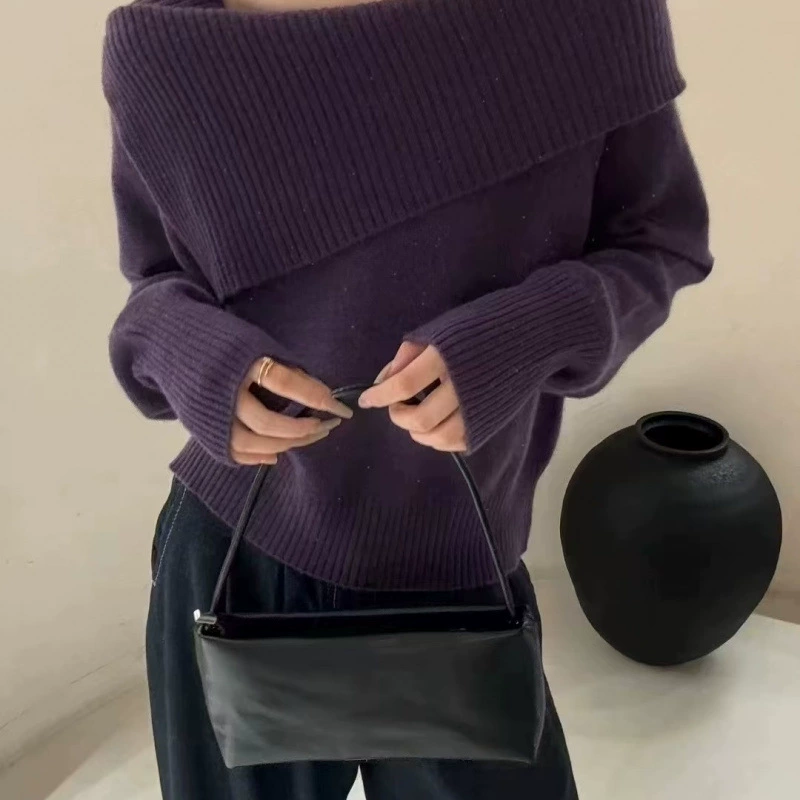 Winter design shiny woolen knitted sweater