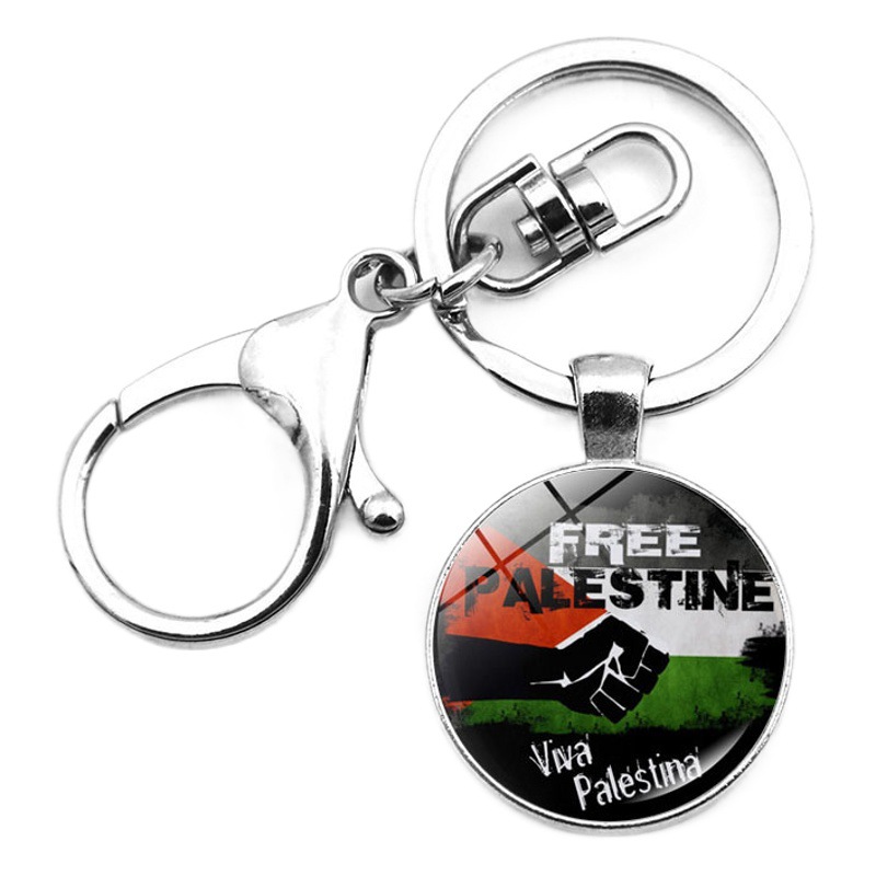 Nuevo llavero de bandera palestina transfronteriza Palestina colgante de paz anti-guerra hebilla de langosta llavero