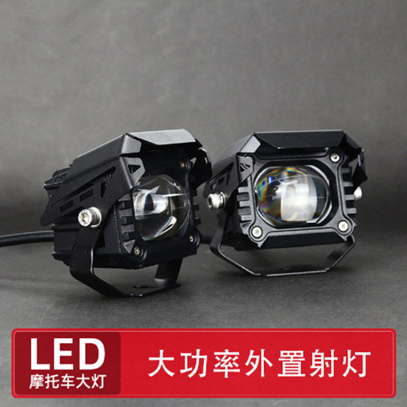 faro de motocicleta LED de dos colores faro externo de luz alta y baja vehículo todoterreno reformado faro de motocicleta