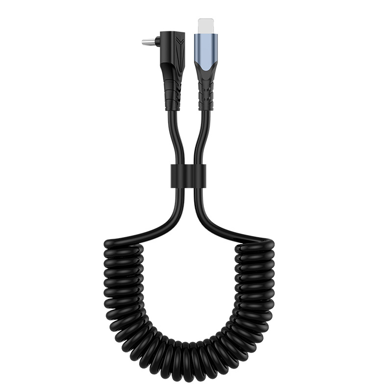 PD cable de datos telescópica primavera TYPE-C cable de carga del coche adecuado para Tesla Model3/Y teléfono móvil cable de carga rápida