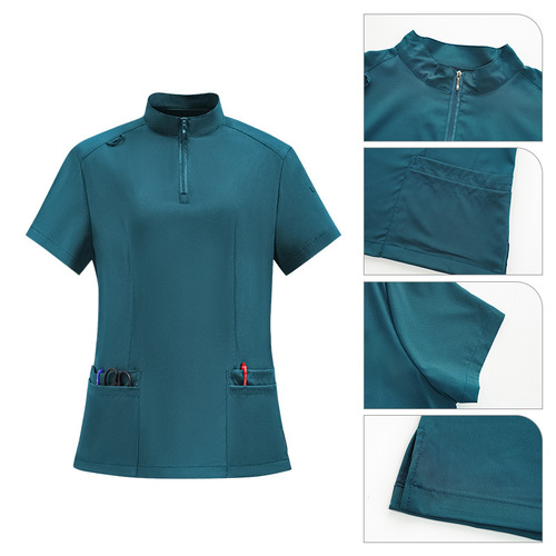 Quick-drying Elastic Separate Set Men and Women Beauty Medical High-end Short-sleeved Shirt and Pants Medical Staff Uniform
