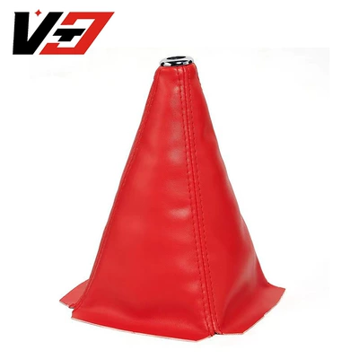 Modified Interior Gear Head Shift: Sürətlər qutusu və əl tormozu başlıqları - red-leather-bright-cover-red-line