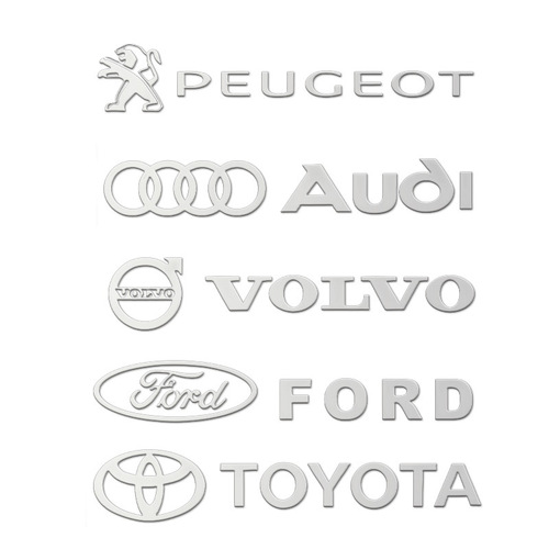 Car Creative Metal Self-Adhesive Logo Sticker Electroplated Silver Color Metal Silk Screen Logo Badge Engraving Plate