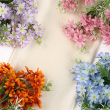 3叉7叶菊 洋甘菊绢花单支波斯菊高端花艺摆件花束摄影道具仿真花