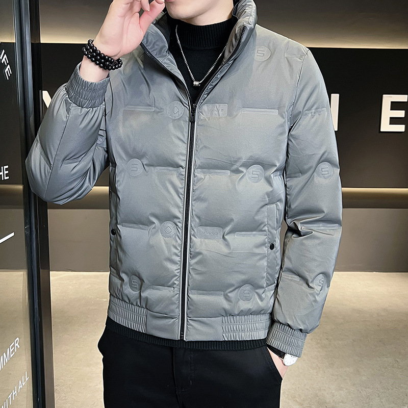 Down Jacket Men's Jacket Autumn and Winter New Fashion Casual Standing Collar Trend Men's Cotton Jacket_voghion.com