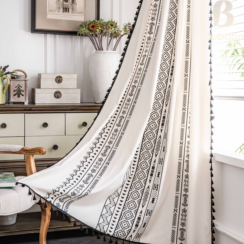Bu Daddy Curtains Finished Wholesale Bohemian Geometric Print Office Living Room Classroom Bay Window Bedroom Kitchen Bu Daddy Curtains Finished Wholesale Bohemian Geometric Print Office Living Room Classroom Bay Window Bedroom Kitchen