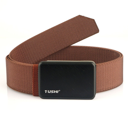 Cross-border hot selling new style aluminum alloy tactical belt elastic woven belt fashionable young men's casual belt
