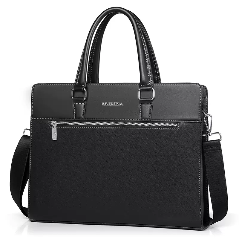 2022新款男士手提休闲横款电脑包男包商务公文包男单肩斜挎背包潮