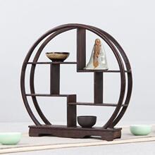 博古架全实木置物架子新中式小型客厅鸡翅木多宝阁古董架子装饰品