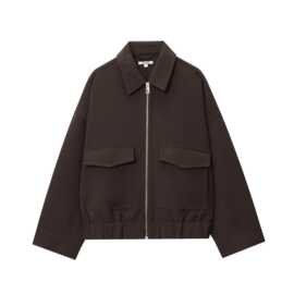 2025秋季新款女装 欧美风时尚圆领拉链软质口袋饰夹克外套