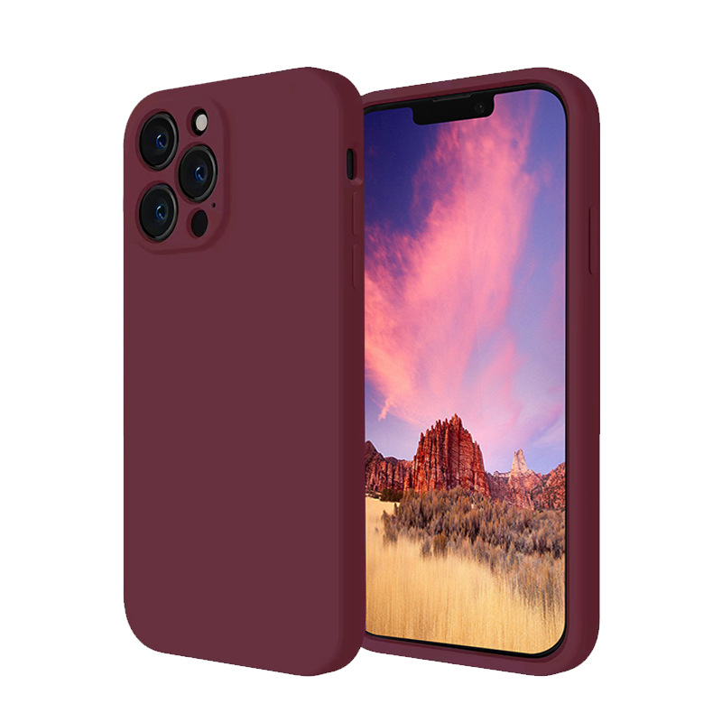 Funda de silicona líquida para Apple 14PRO, anticaídas, protección completa de la lente, funda de silicona IP14PM con orificios precisos