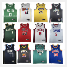 现货热压款球衣湖人快船灰熊太阳勇士库里杜兰特运动休闲篮球服男
