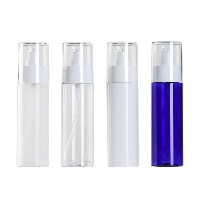 Embalaje de productos para el cuidado de la piel XUMIN botella de cabeza de bomba de presión simple viento 100ml botella de embalaje de emulsión de esencia PET