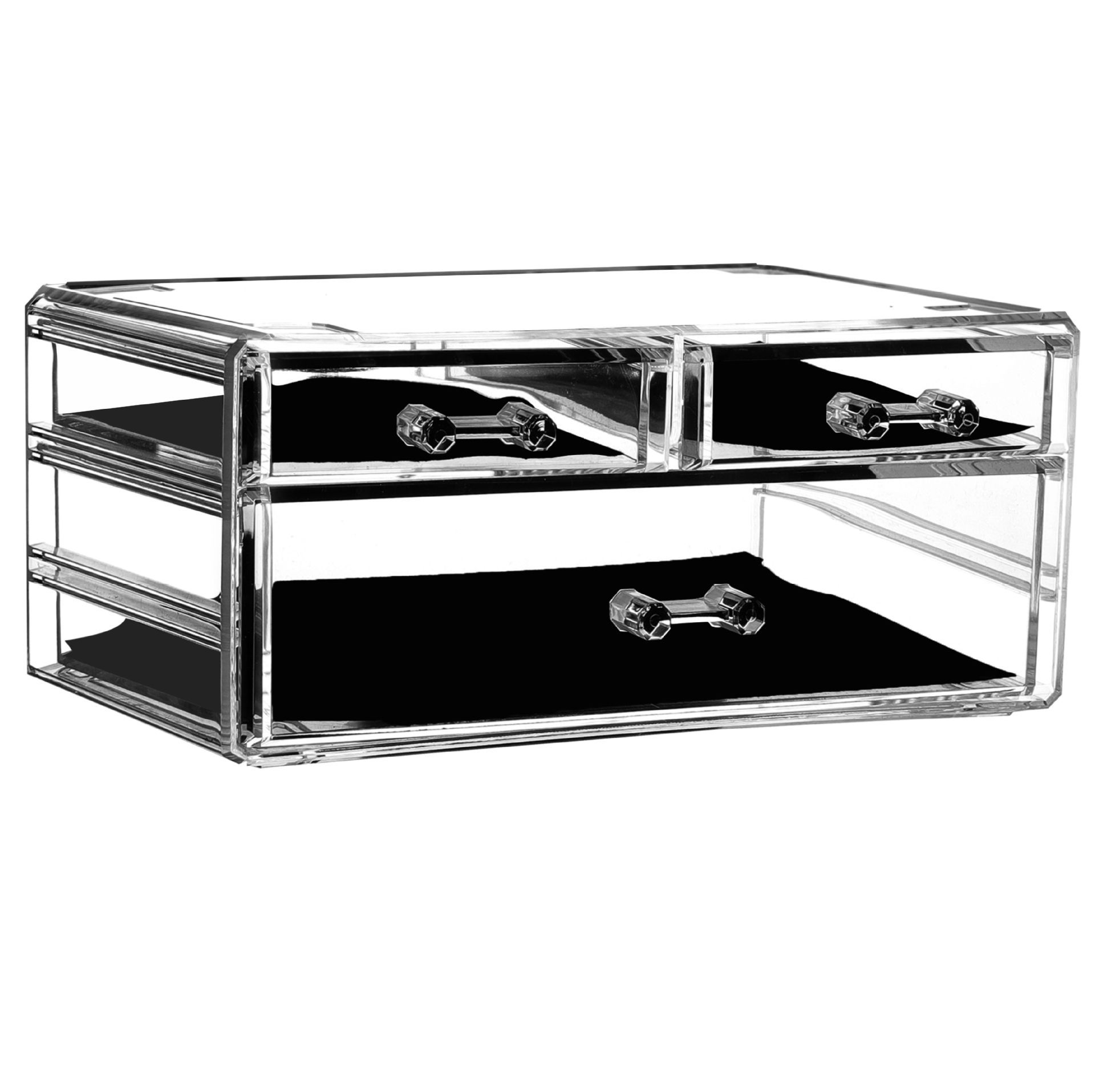 Caja de maquillaje tipo cajón transfronterizo escritorio acrílico transparente estante cosméticos cuidado de la piel caja de tocador