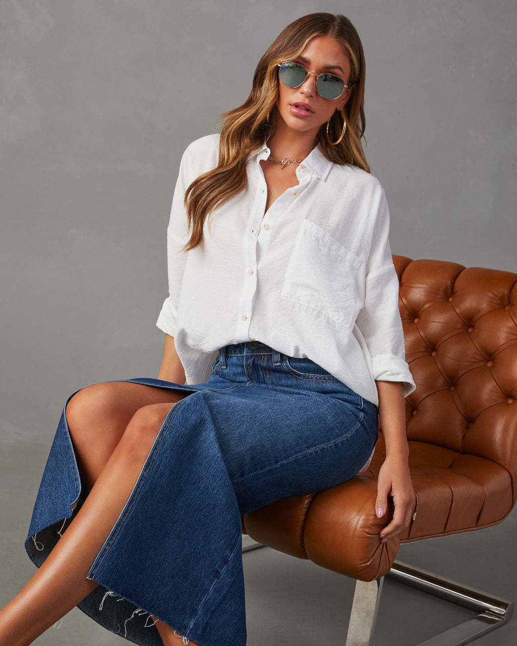 Spring Season Spring Streetwear Solid Color Cotton Maxi Long Dress Skirts
