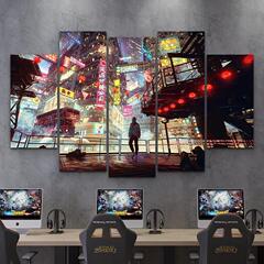 Hot cyberpunk hanging painting for internet cafes, bars, background wall decoration, bedroom mural, e-sports hotel room decor