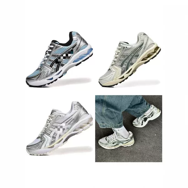 GEL-Kayano14 retro mesh running shoes for men and women, breathable cushioned jogging shoes, couple's sports shoes, multi-color