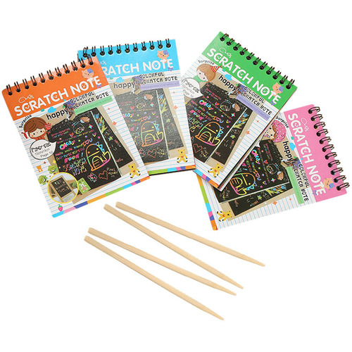 Factory direct sales thickened children's DIY scratch-off painting colorful scratch-off drawing book Environmentally friendly educational art paper coil drawing book