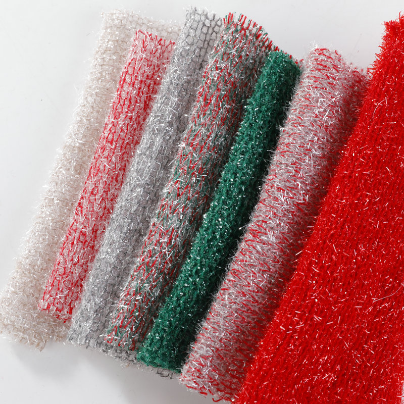 针织面料  秋冬款玻璃葱布亮丝布批发毛毛布