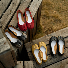 舒服慘了~輕奢款~植鞣羊皮真皮經典分趾鞋大小碼批發一件代發女鞋