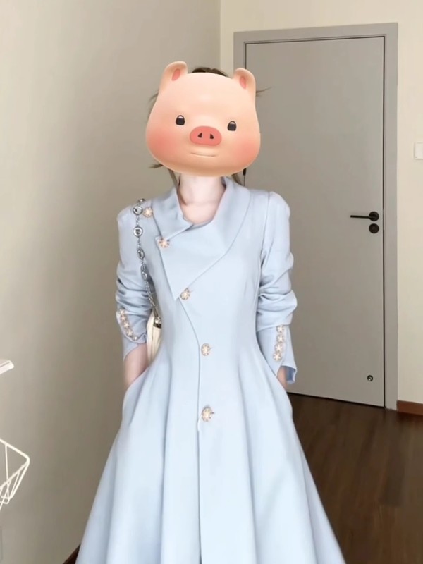 微胖法式复古收腰长袖风衣外套女25年早秋优雅气质长款大衣|undefined