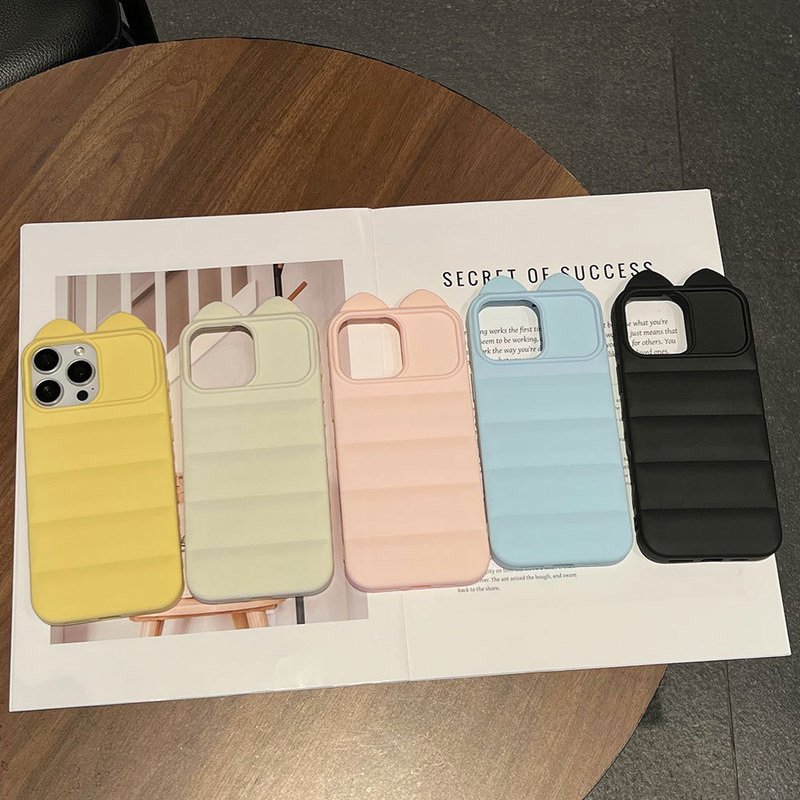 Three-Dimensional Cat Ear Striped Design Suitable for Apple 17 Pro Max Phone Case iPhone 16 Large Hole Side Cat Paw Soft Case Three-Dimensional Cat Ear Striped Design Suitable for Apple 17 Pro Max Phone Case iPhone 16 Large Hole Side Cat Paw Soft Case