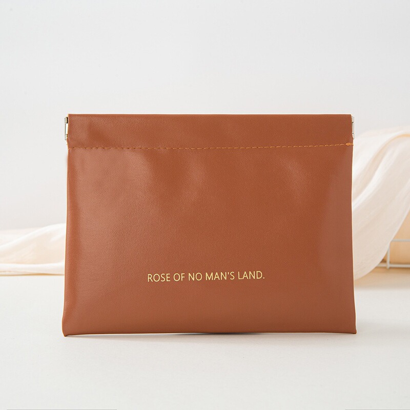 Automatic Closing Cosmetic Storage Bag Travel Portable Pocket Bag PU Leather Lipstick Storage Small Bag in stock Bag