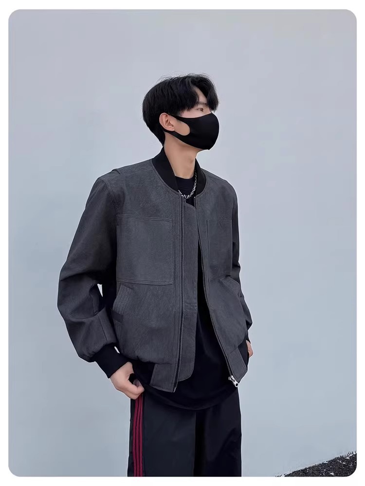 Men's Bomber Jacket Loose Fitting Lapel Sports Jacket For Men_voghion.com