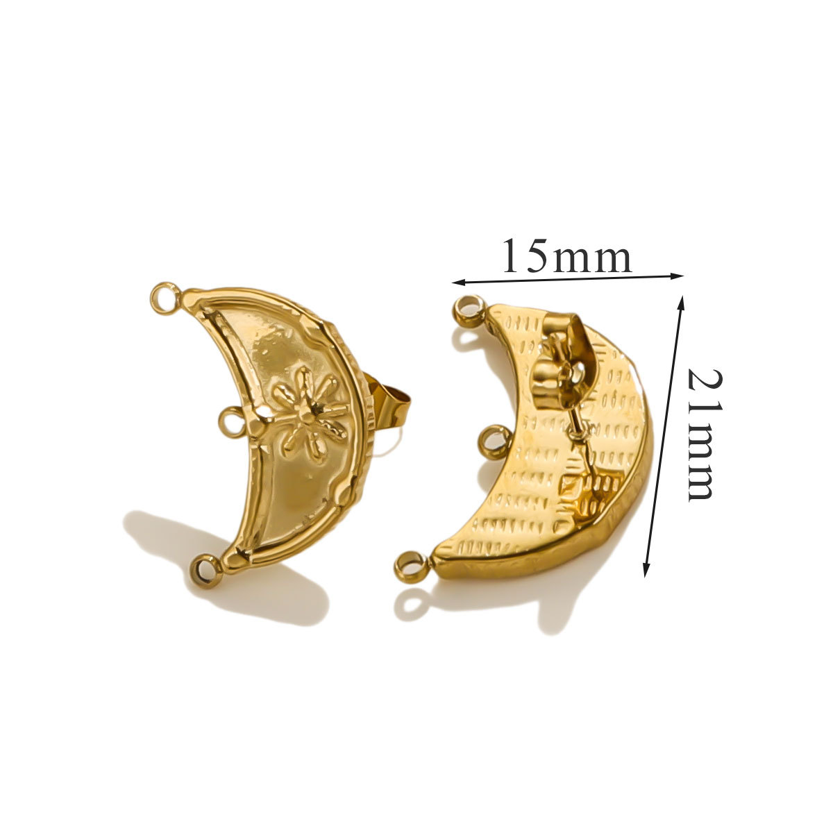 Acero inoxidable chapado en oro 14K nicho accesorios de orejetos de moda con anillo abierto de moda simple DIY orejetos al por mayor