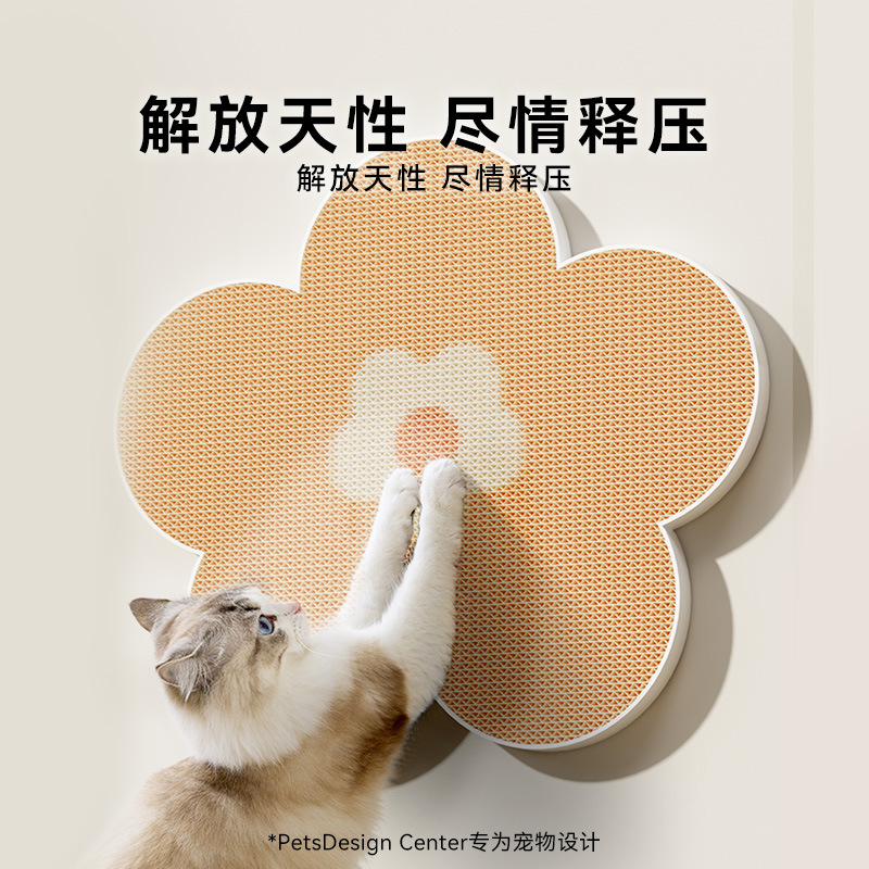 Flores frescas seta gato pegando tablero, pegando tablero de gato pegado