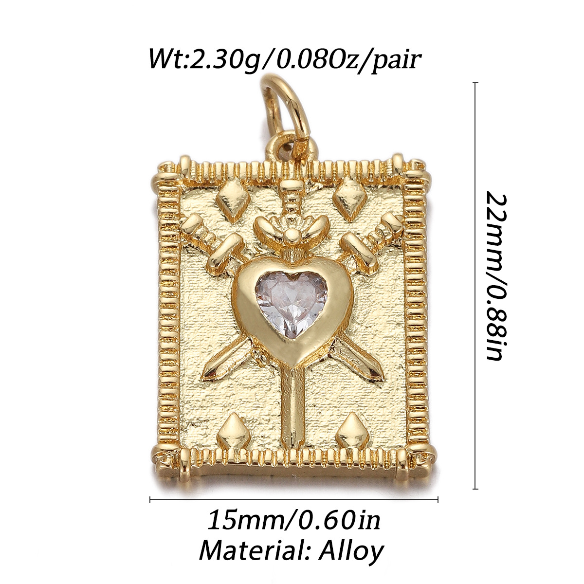 4g Weight Pendant Jewelry Making Type Gold Plated Plating Material Zircon Inlay Material 1 Piece Quantity Holiday, Daily Occasion Copper Material Geometric, Star, Moon Pattern Women's Gender Enamel Design Simple Style Style 1 Piece Copper Zircon Gold Plated Geometric Star Moon Pendant 10