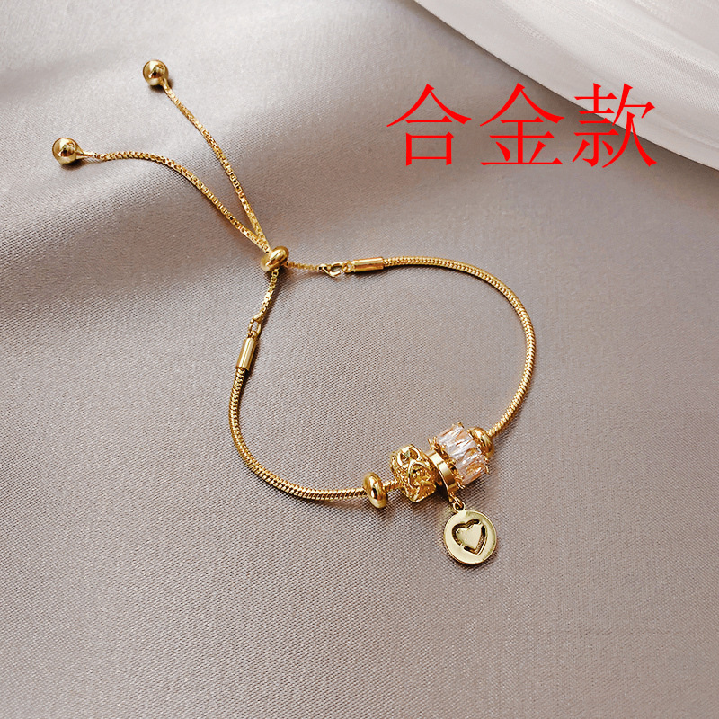 真金电镀锆石花朵手链轻奢高级感手环简约时尚精致手饰设计感小众|undefined