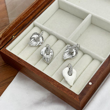 明星同款白色珐琅鹅掌叶耳环时尚气质高级感百搭简约绽放耳饰女