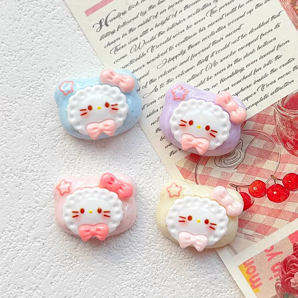 Milk Chocolate Biscuit Kitty Cat Resin Accessories DIY Cream Glue Mobile Phone Case Hairpin Hat Gloves Jewelry