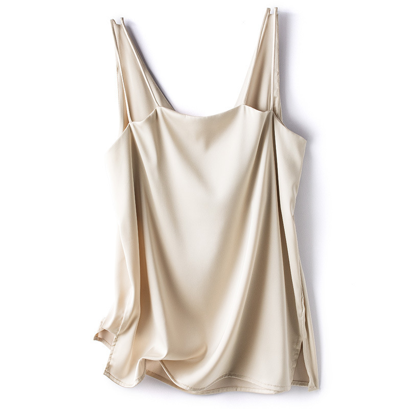 Summer New V Neck Heavy-Duty Inner Imitation Silk Camisole Women's Mulberry Silk Sleeveless Top Satin Bottoming Shirt