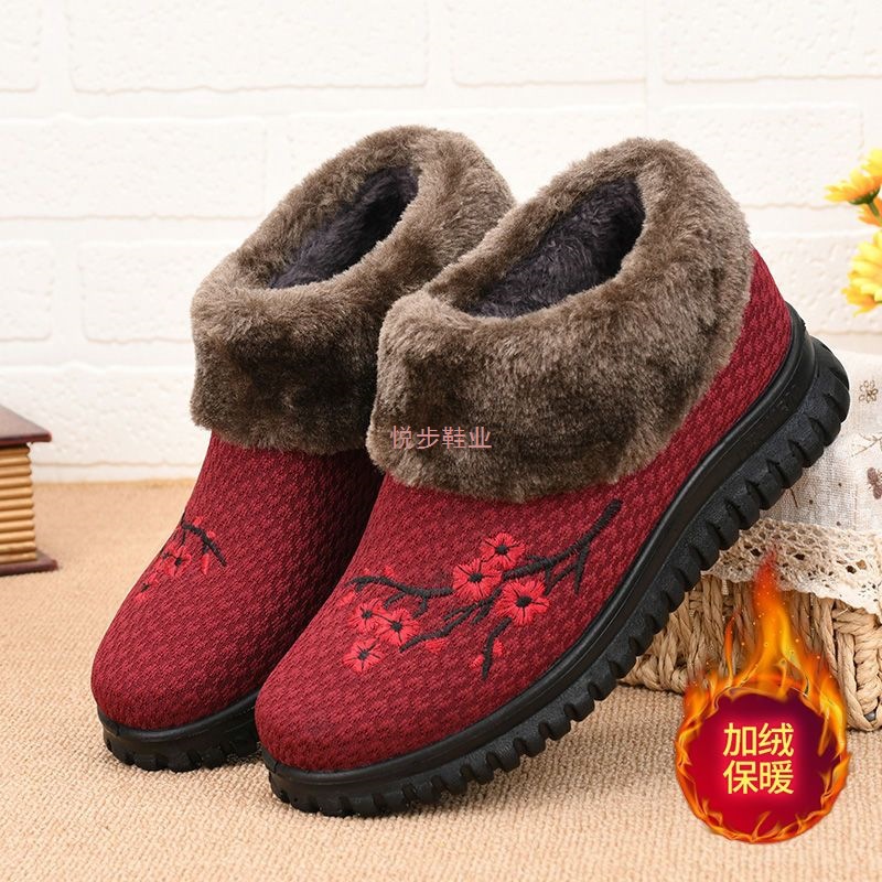 工厂直销2025冬季女鞋加绒老人棉鞋中老年妈妈鞋保暖防滑奶奶鞋