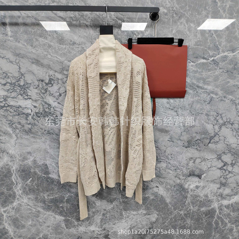 Correct version of the 2026 new knitted cardigan, long-sleeved, long-length, with a belt, slim-fit women's top, same style as on Xiaohongshu Correct version of the 2026 new knitted cardigan, long-sleeved, long-length, with a belt, slim-fit women's top, same style as on Xiaohongshu