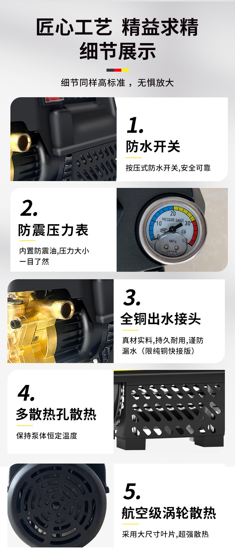Manufacturers supply household high-pressure car washing machine motor pump high-power cleaning water portable cleaning machine cross-border
