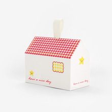 25个房子盒子可爱卡通四色可选ins饼干甜点烘焙包装盒糖果曲奇