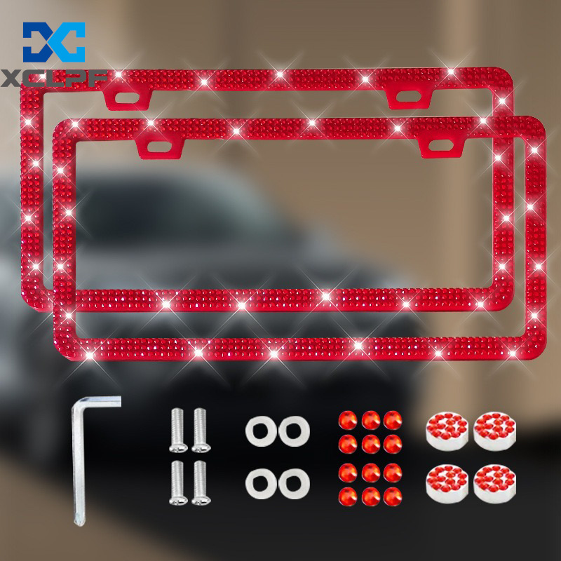 American, Canadian and Mexican Universal Diamond License Plate Frames, Three Styles of Plastic Acrylic Diamond License Plate Frames