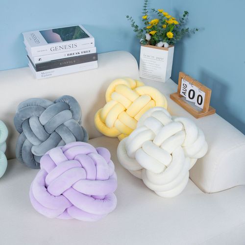 Amazon Cross-border Ins Knot Woven Throw Pillow Denmark Knot Chinese Knot Sofa Bed Balcony Decor Cushion