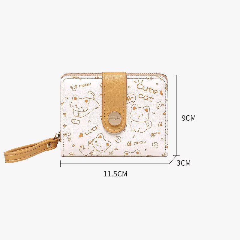 Japanese cartoon short card holder with zipper