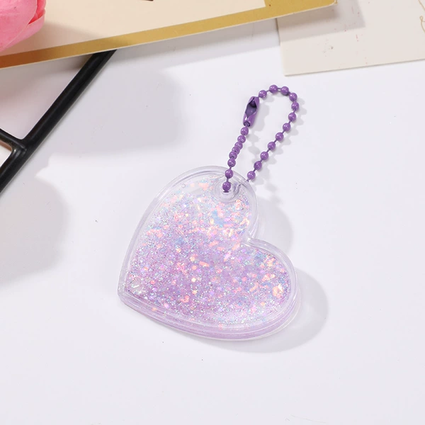 Small purple love flowing sand contains beads chain