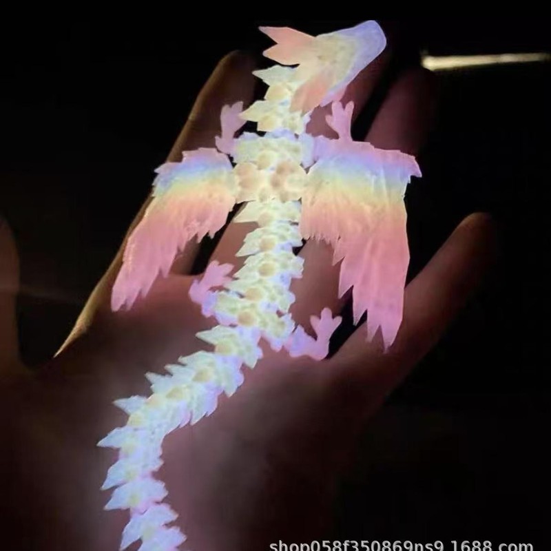 【外贸品质】3D打印水晶飞龙关节可活动挂饰摆饰夜市摆摊玩具夜光|undefined