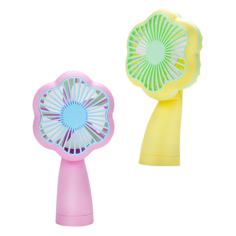 2023 Handheld Desktop Flower Shape Outdoor Portable Fan Office Dormitory Summer Event Promotional Gift Foldable