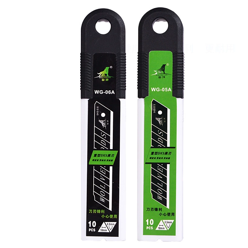 Оптовая продажа фабрики sk5 черный клинок художественный нож лезвие нож для резки бумаги лезвие среднее лезвие большое лезвие для обоев 18 мм