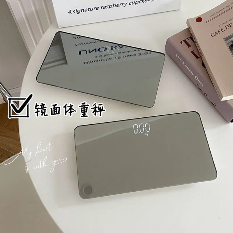 Mirror Weight Scale Small Mini Household Digital Scale Portable Body Fat Scale Accurate Weighing Dormitory Human Body Weight Loss Scale