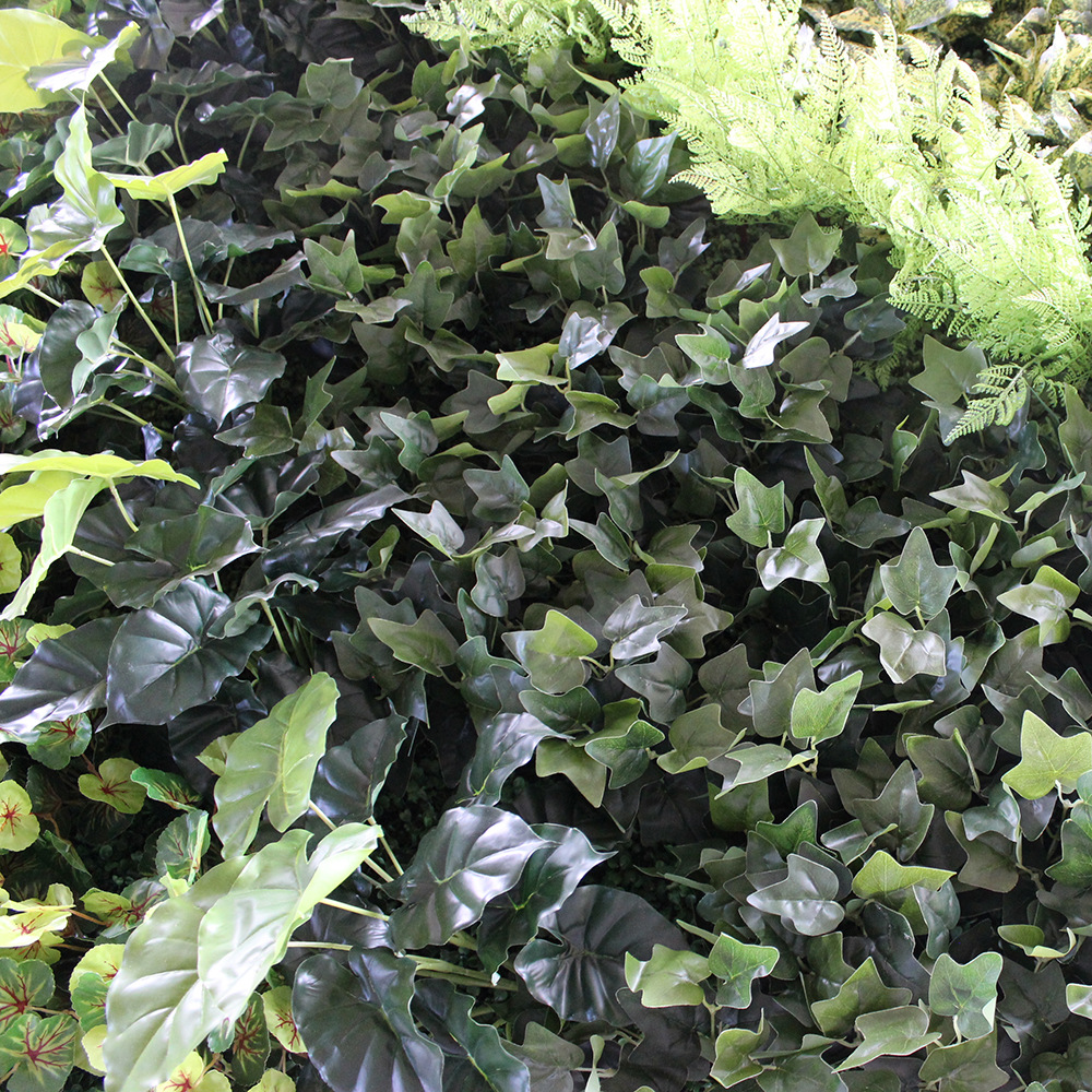 Pared de planta de simulación retardante de llama paisajismo interior y exterior pared decorativa de planta verde canal de partición de eucalipto pared de planta artificial