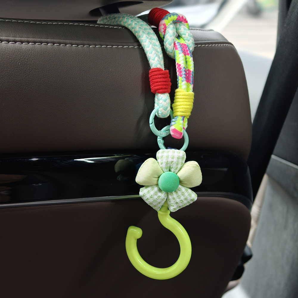 Cute Floral Car Seat Hooks, Front Passenger Seat Small Hooks, Rear Seat Storage Accessories