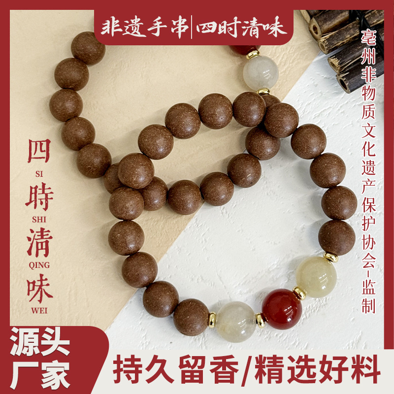北苑名芳玉兰合香珠手串定制南极庆寿西斋雅意黄财神药香手串批发|undefined